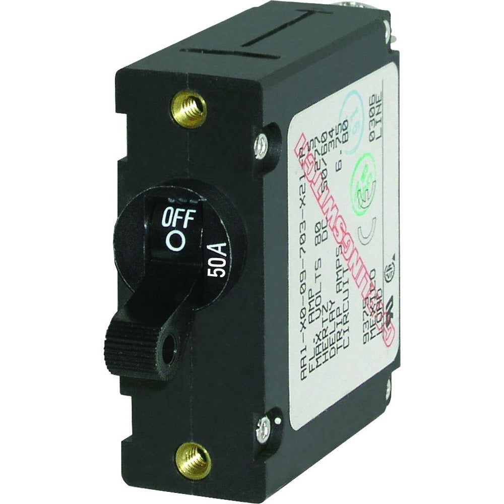 Blue Sea 7228 AC / DC Single Pole Magnetic World Circuit Breaker - 50 Amp - Boat Gear USA