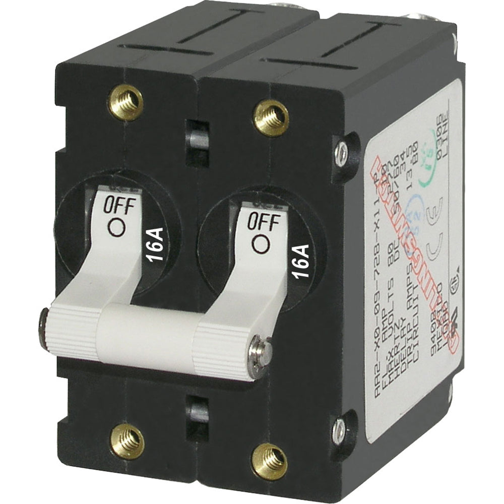 Blue Sea 7294 A-Series Double Pole Toggle - 16A - White - Boat Gear USA