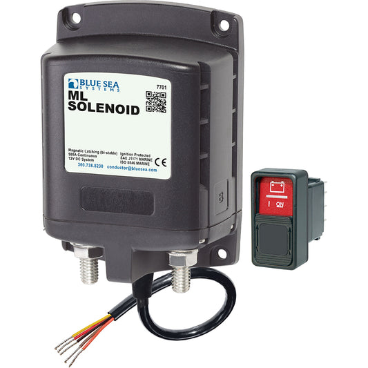 Blue Sea 7701 ML-Series Solenoid w/Contura Switch 12VDC - Boat Gear USA