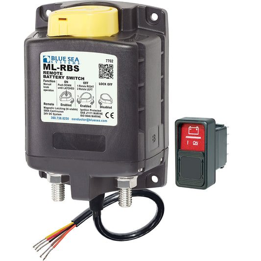 Blue Sea 7702 ML-Series Remote Battery Switch w/Manual Control 24V DC - Boat Gear USA