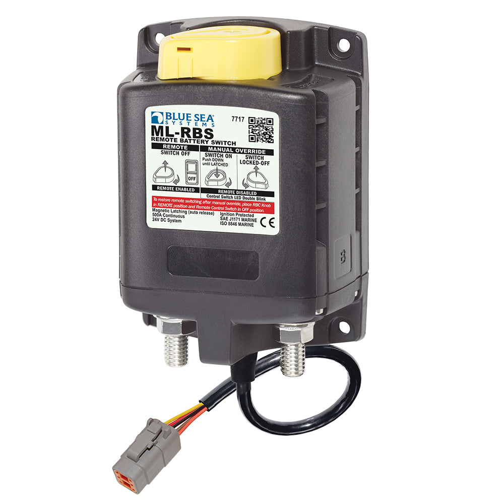 Blue Sea 7717100 ML-RBS Remote Battery Switch with Manual Control Auto Release & Deutsch Connector - 24V - Boat Gear USA