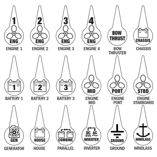 Blue Sea 7902 Icon Circuit Identification Label Kit for Battery Switches - Boat Gear USA