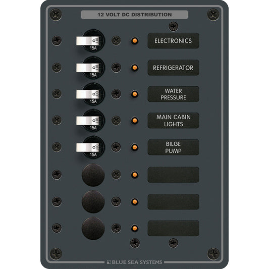 Blue Sea 8023 DC 8 Position Circuit Breaker - White Switches - Boat Gear USA