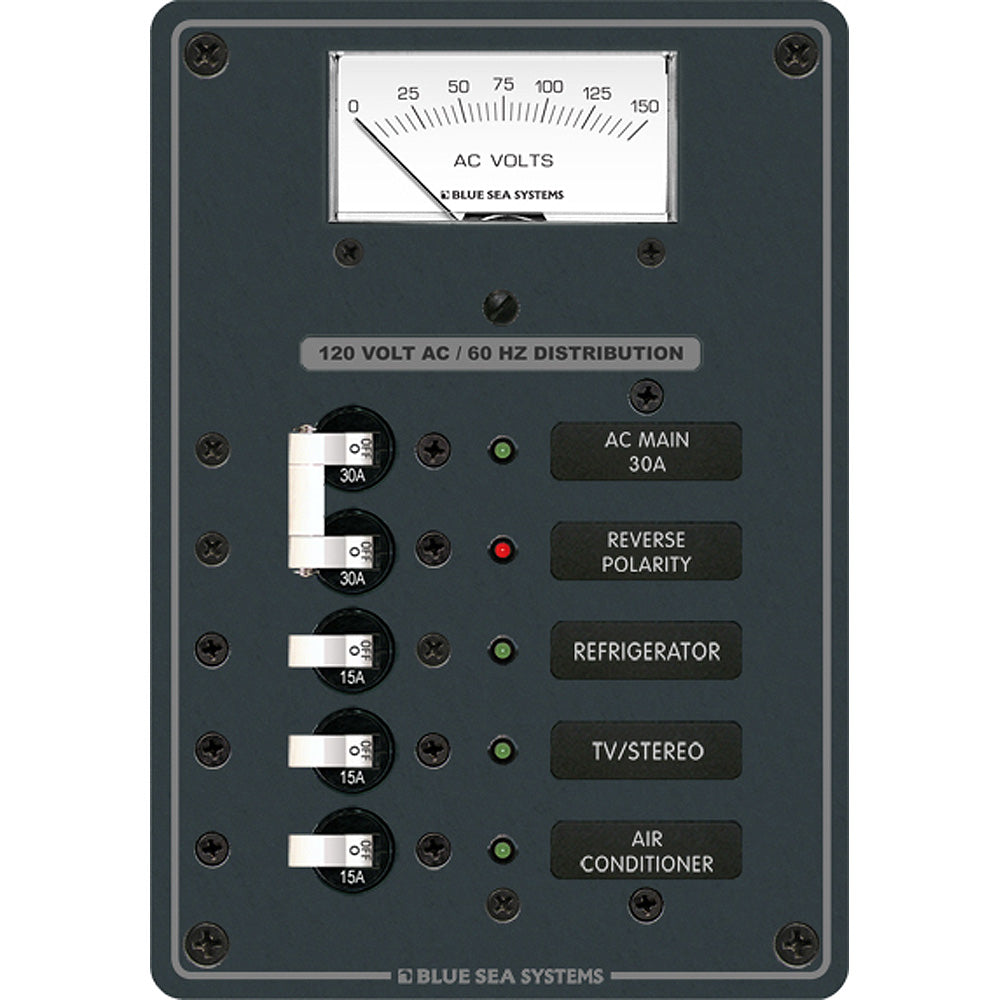 Blue Sea 8043 AC Main +3 Positions Toggle Circuit Breaker Panel - White Switches - Boat Gear USA