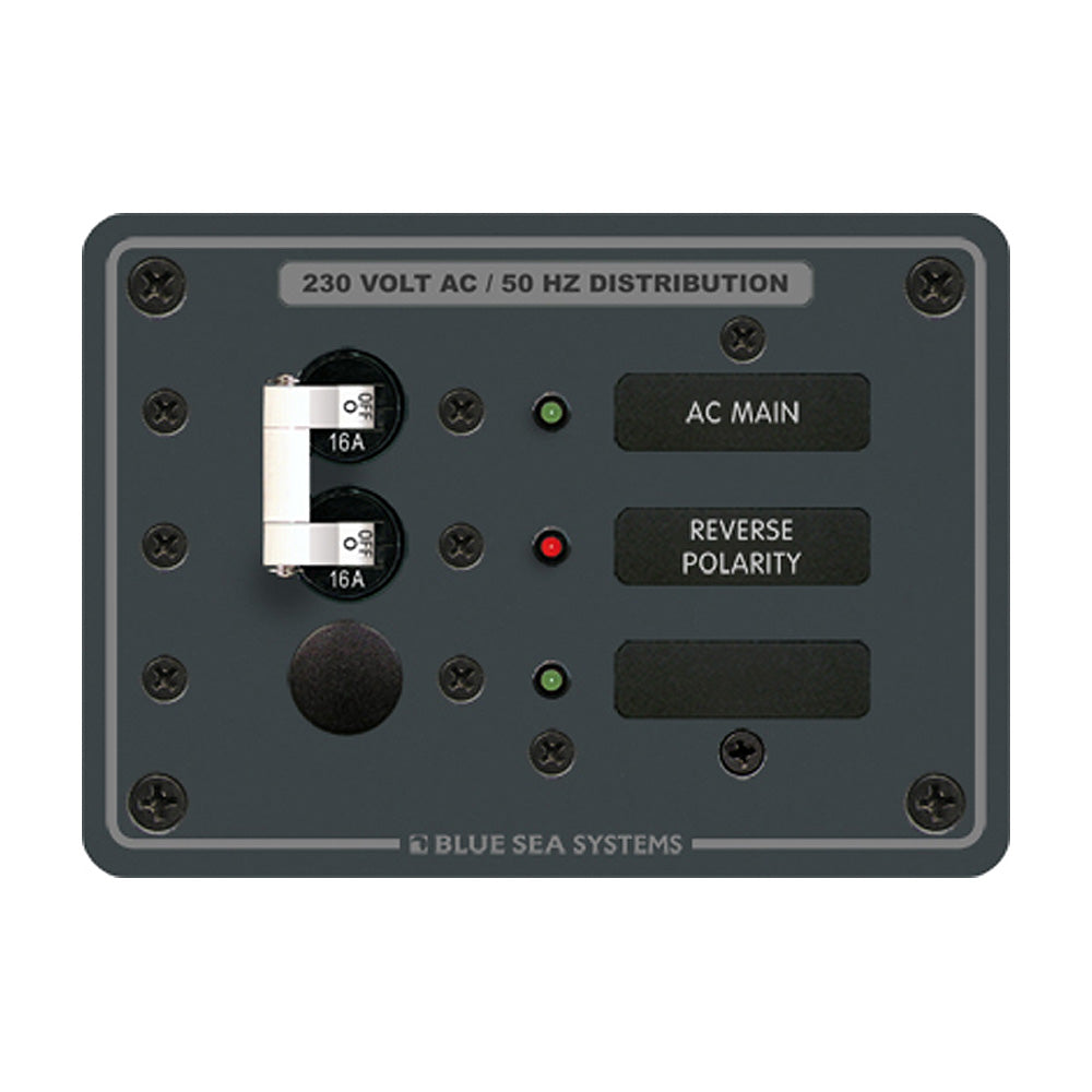 Blue Sea 8129 AC Main + Branch A-Series Toggle Circuit Breaker Panel (230V) - Main + 1 Position - Boat Gear USA