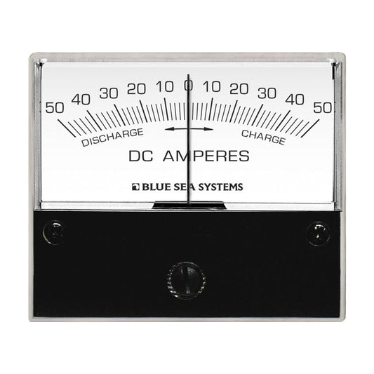 Blue Sea 8252 DC Zero Center Analog Ammeter - 2-3/4" Face, 50-0-50 Amperes DC - Boat Gear USA