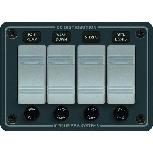 Blue Sea 8262 Waterproof Panel 4 Position - Slate Grey - Boat Gear USA