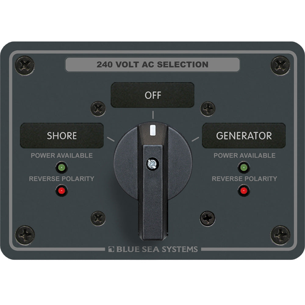 Blue Sea 8363 AC Rotary Switch Panel 65 Ampere 2 Positions + OFF, 3 Pole - Boat Gear USA