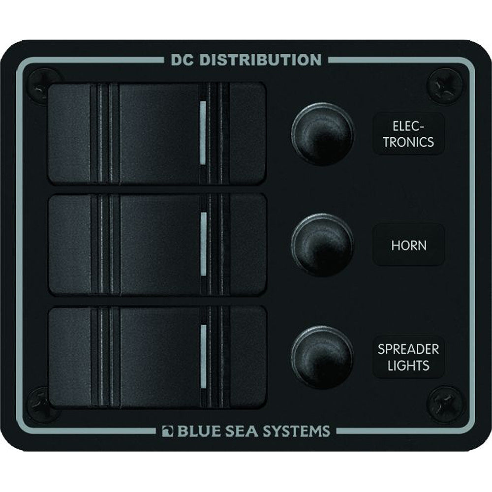 Blue Sea 8374 Water Resistant 3 Position - Black - Vertical Mount Panel - Boat Gear USA