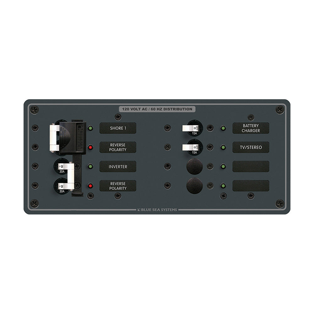 Blue Sea 8499 Breaker Panel - AC 2 Sources + 4 Positions - White - Boat Gear USA