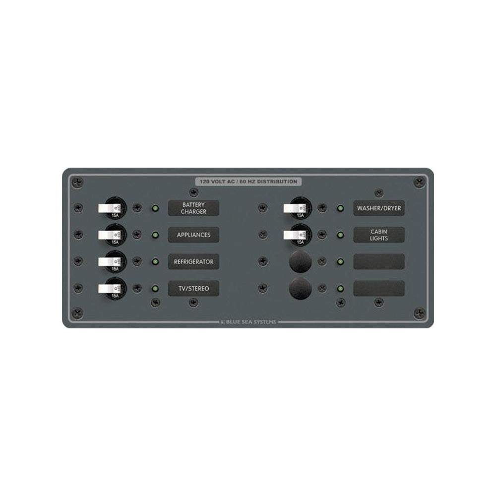 Blue Sea 8511 AC 8 Position 230v (European) Breaker Panel (White Switches - Boat Gear USA