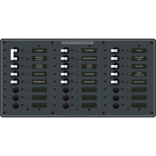 Blue Sea 8565 Breaker Panel - AC Main + 22 Positions (European) - White - Boat Gear USA