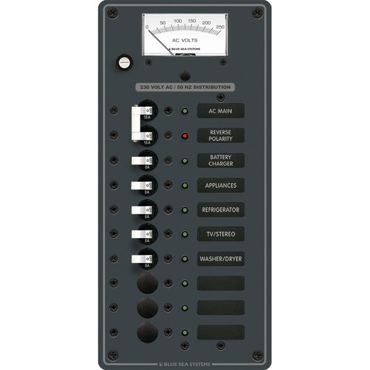 Blue Sea 8588 Breaker Panel - AC Main + 8 Positions (European) - White - Boat Gear USA