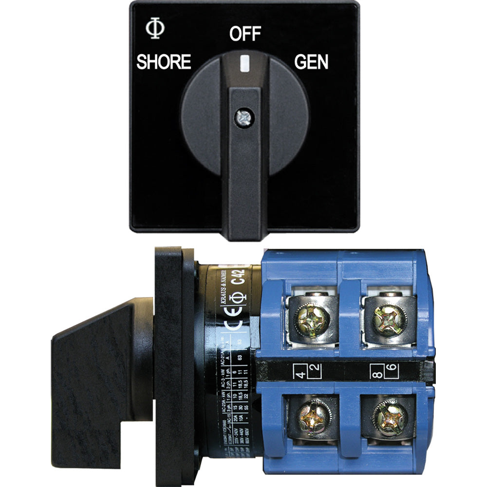 Blue Sea 9011 Switch, AV 120VAC 65A OFF +2 Positions - Boat Gear USA