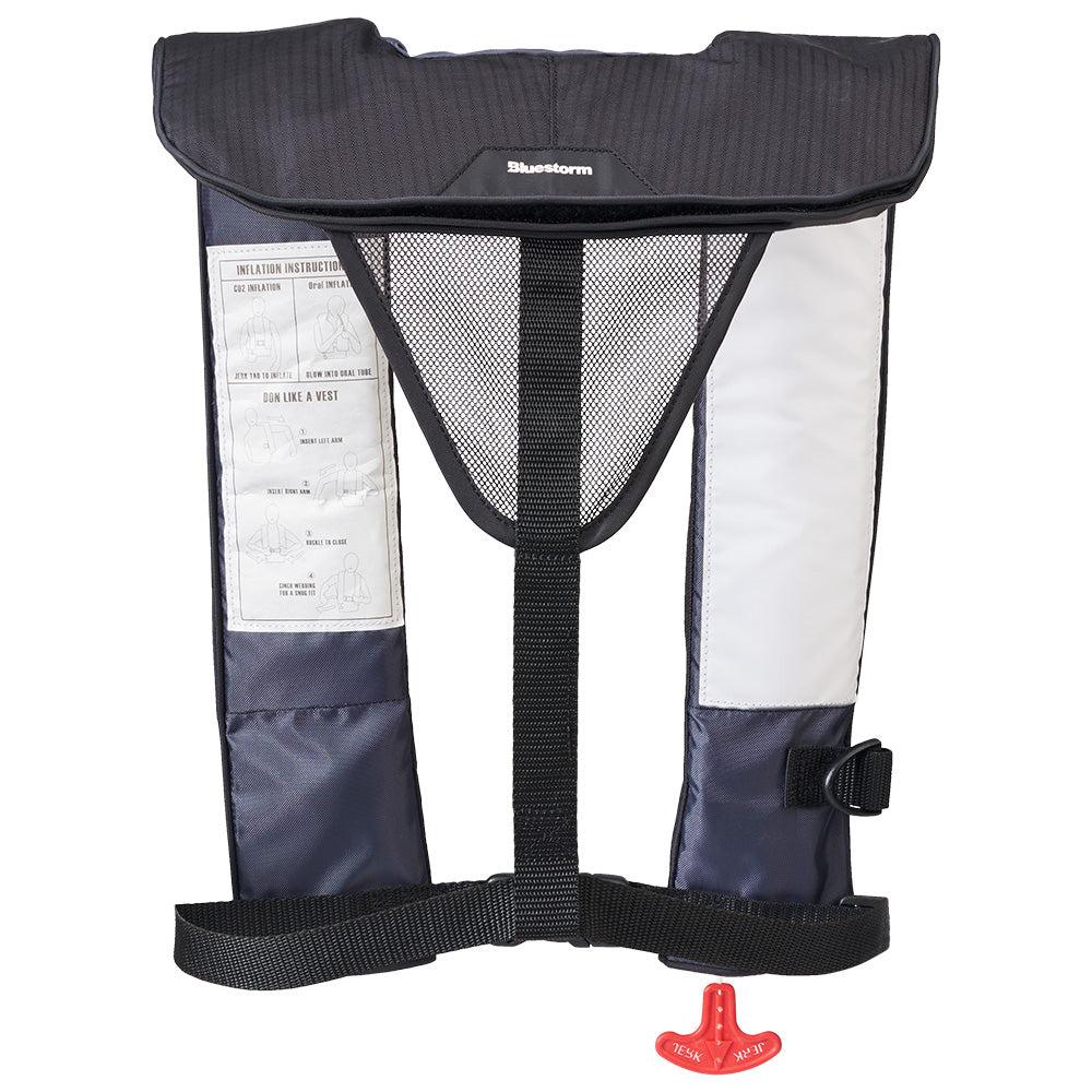 Bluestorm Cirrus 26 Auto/Manual Type V Inflatable PFD - Apex Black - Boat Gear USA