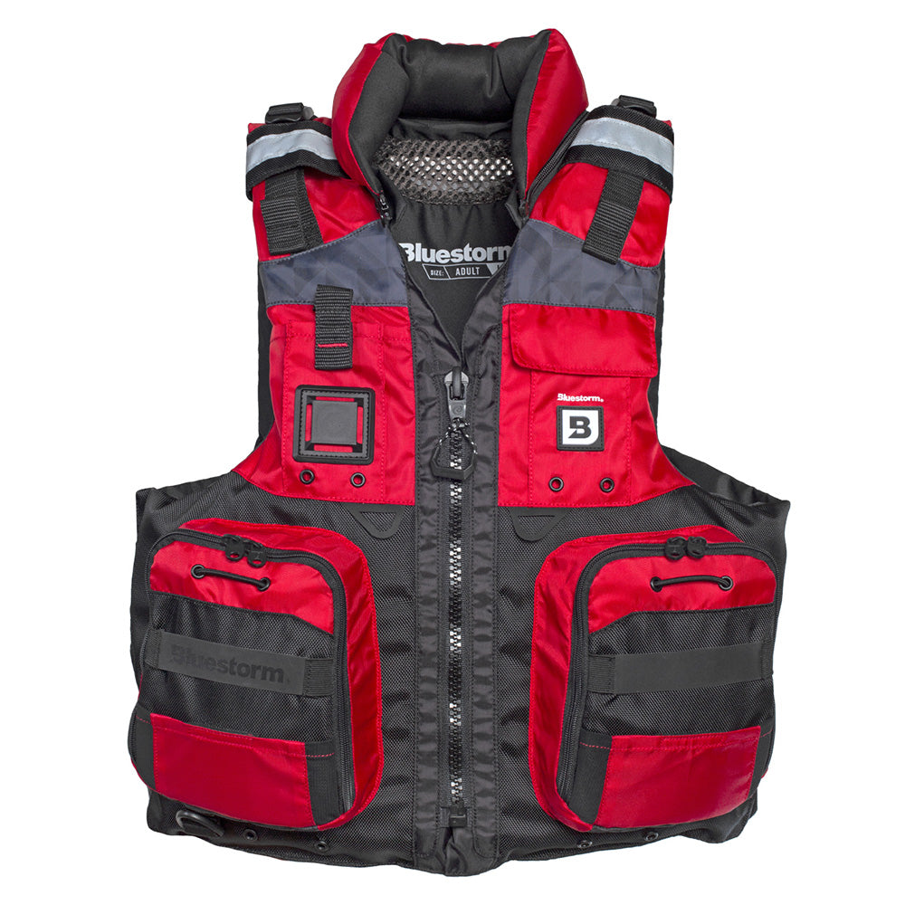 Bluestorm Classic Adult Fishing Life Jacket - Nitro Red - S/M - Boat Gear USA