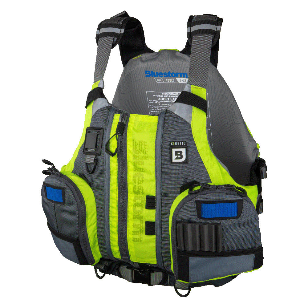 Bluestorm Kinetic Kayak Fishing Vest - Hi-Vis - 2XL/3XL - Boat Gear USA