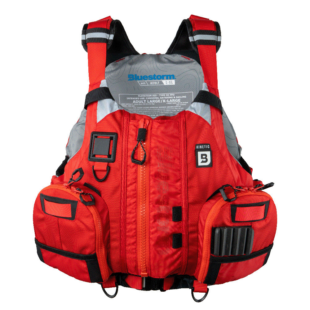 Bluestorm Kinetic Kayak Fishing Vest - Nitro Red - 2XL/3XL - Boat Gear USA