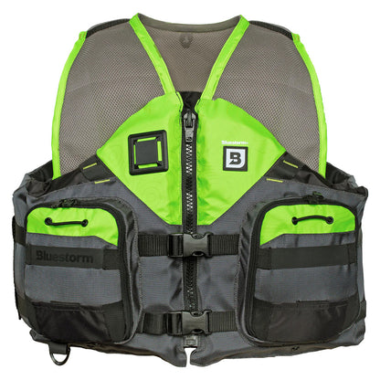 Bluestorm Sportsman Adult Mesh Fishing Life Jacket - Hi-Vis - L/XL - Boat Gear USA