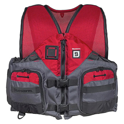 Bluestorm Sportsman Adult Mesh Fishing Life Jacket - Nitro Red - 2XL/3XL - Boat Gear USA