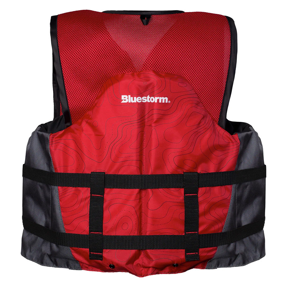 Bluestorm Sportsman Adult Mesh Fishing Life Jacket - Nitro Red - 2XL/3XL - Boat Gear USA