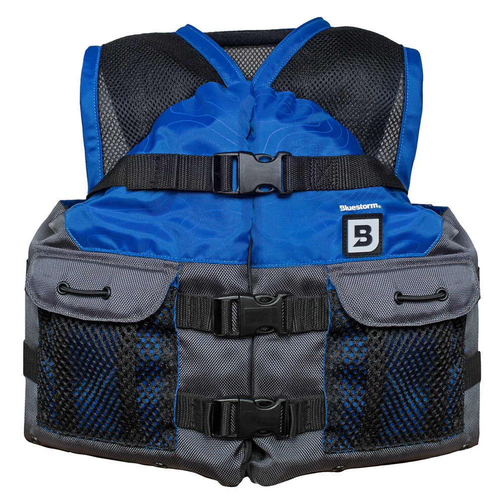 Bluestorm Sportsman Youth Mesh Fishing Life Jacket - Deep Blue - Boat Gear USA