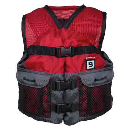 Bluestorm Sportsman Youth Mesh Fishing Life Jacket - Nitro Red - Boat Gear USA