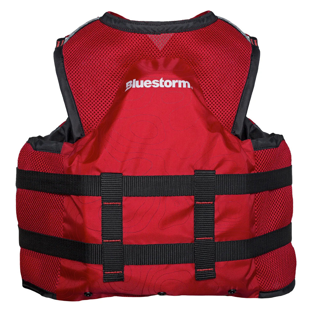 Bluestorm Sportsman Youth Mesh Fishing Life Jacket - Nitro Red - Boat Gear USA