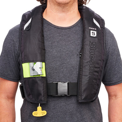 Bluestorm Stratus 35 Auto Type II Inflatable PFD - Apex Black - Boat Gear USA