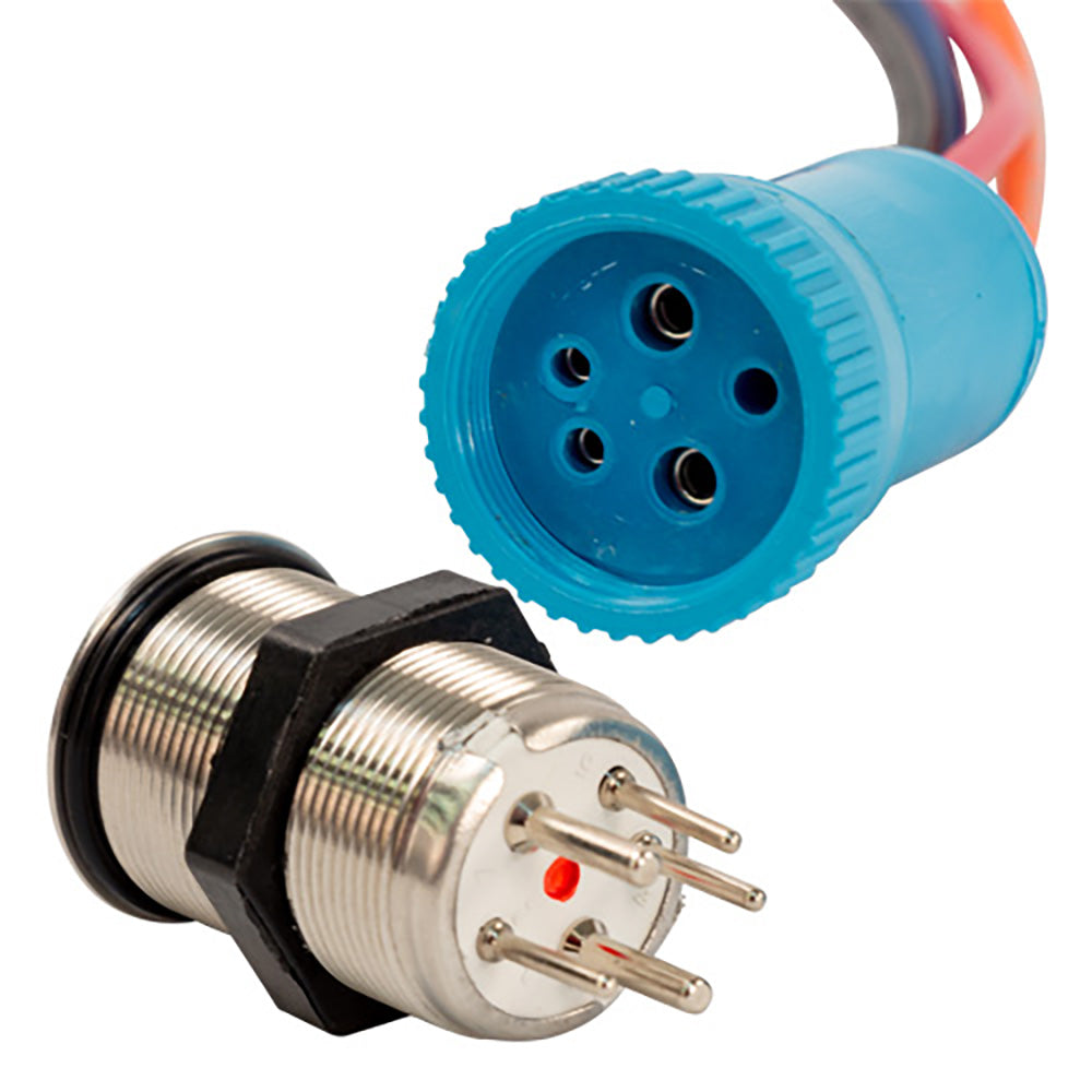 Bluewater 22mm In Rush Push Button Switch - Nav/Anc Contact - Blue/Green/Red LED - Boat Gear USA