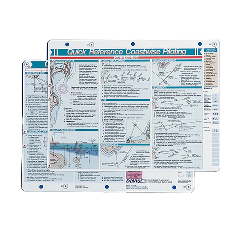 Davis Quick Reference Coastwise Piloting Card - Boat Gear USA