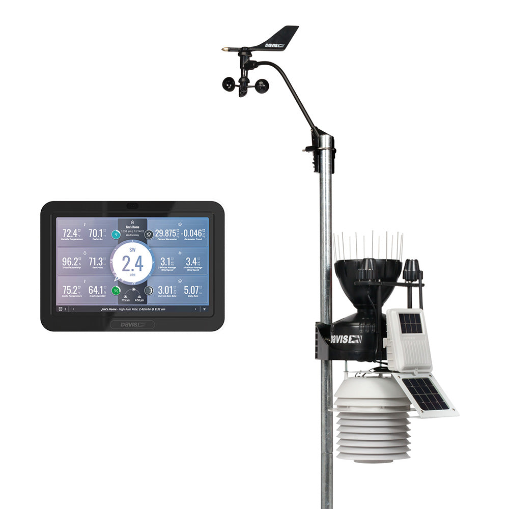 Davis Vantage Pro2 Wireless Weather Station w/WeatherLink Console, 24hr Fan Aspirated Radiation Shield, UV & Solar Sensors - Boat Gear USA