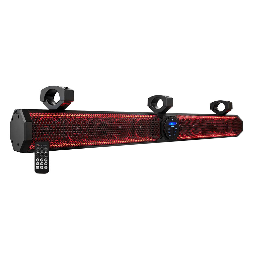 DS18 37" Marine Amplified Sound Bar w/Bluetooth 1200W w/10 Speaker System & RGB LED - Boat Gear USA