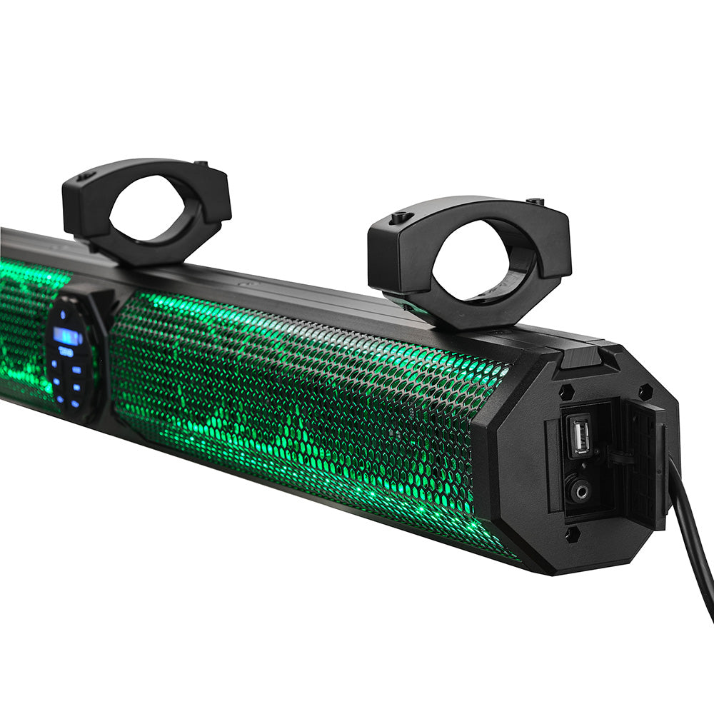 DS18 37" Marine Amplified Sound Bar w/Bluetooth 1200W w/10 Speaker System & RGB LED - Boat Gear USA