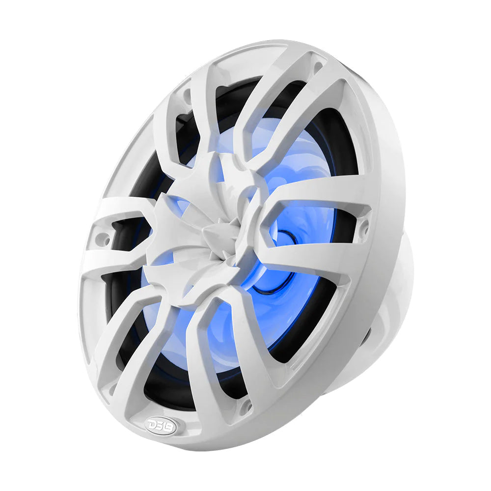 DS18 HYDRO 10" 2-Way Marine Speakers w/Bullet Tweeters & Integrated RGB LED Lights - White - Boat Gear USA