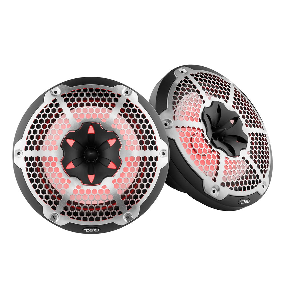 DS18 HYDRO 10" 2-Way Speakers w/Bullet Tweeter & Integrated RGB LED Lights - Black - Boat Gear USA