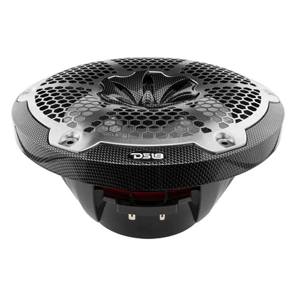 DS18 HYDRO 10" 2-Way Speakers w/Bullet Tweeter & Integrated RGB LED Lights - Carbon Fiber - Boat Gear USA