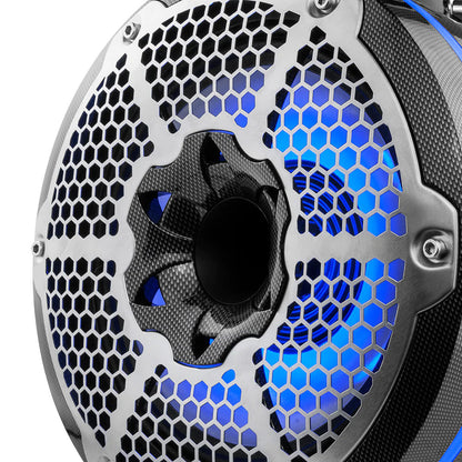 DS18 HYDRO 10" Neodymium Marine Towers w/Built-In Passive Radiator, 1" Driver & RGB LED Light - 900W - Black - Boat Gear USA