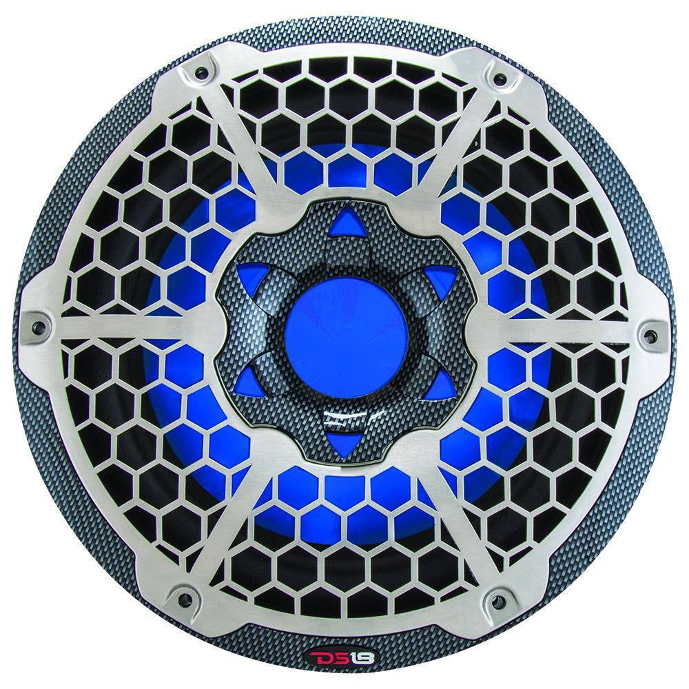 DS18 HYDRO 10" Subwoofer w/RGB Lights - 600W - Carbon Fiber - Boat Gear USA