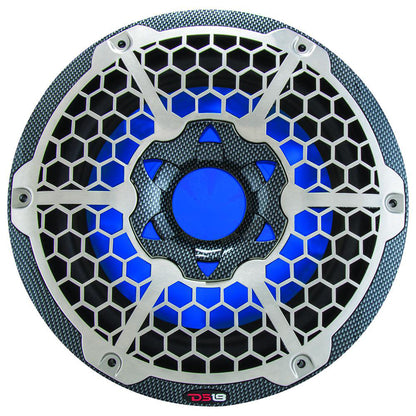 DS18 HYDRO 10" Subwoofer w/RGB Lights - 600W - Carbon Fiber - Boat Gear USA