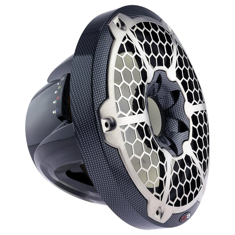 DS18 HYDRO 10" Subwoofer w/RGB Lights - 600W - Carbon Fiber - Boat Gear USA