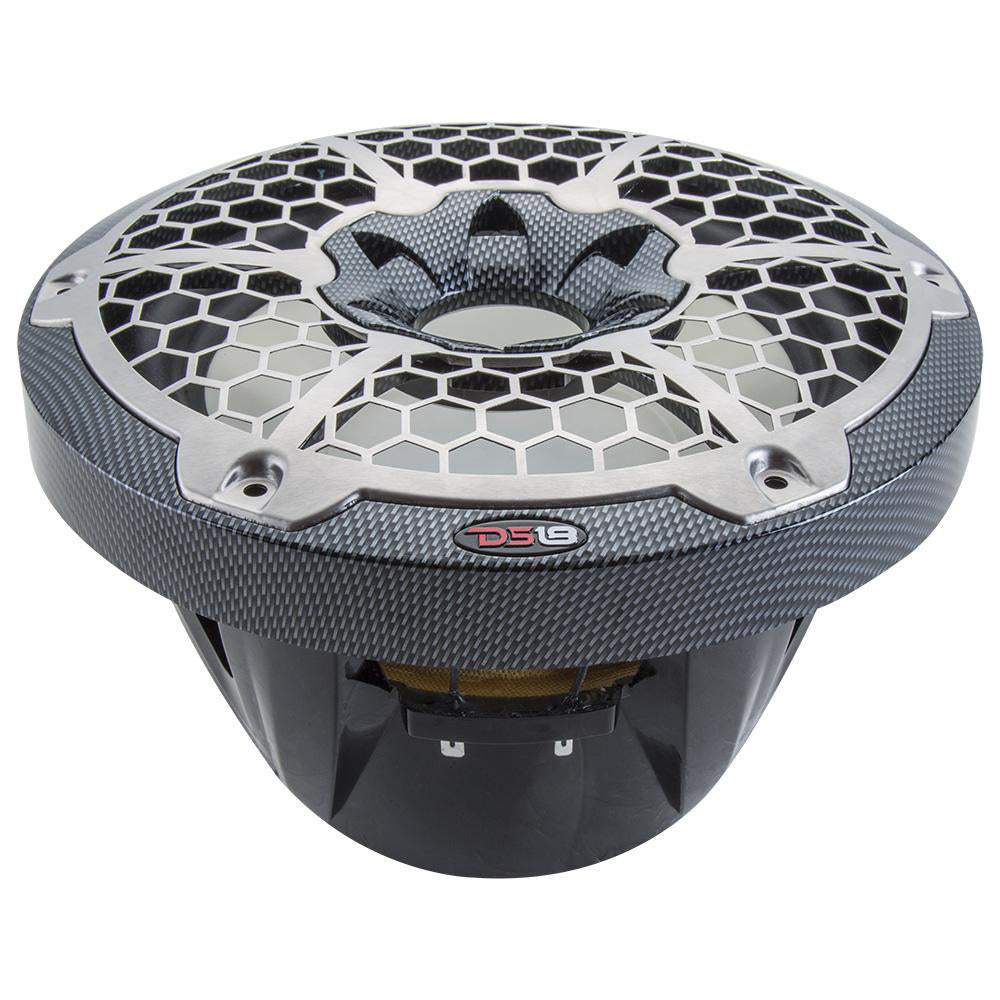 DS18 HYDRO 10" Subwoofer w/RGB Lights - 600W - Carbon Fiber - Boat Gear USA