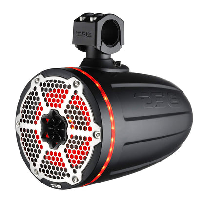 DS18 Hydro 6.5" Neodymium Wakeboard Speakers w/1" Driver and RGB LED Lights - 450W - Black - Boat Gear USA