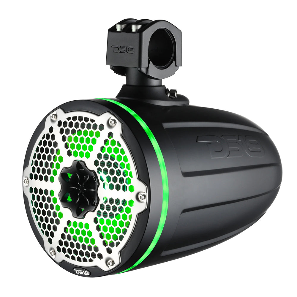 DS18 Hydro 6.5" Neodymium Wakeboard Speakers w/1" Driver and RGB LED Lights - 450W - Black - Boat Gear USA