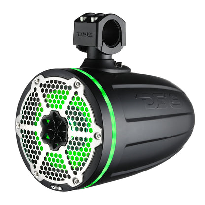 DS18 Hydro 6.5" Neodymium Wakeboard Speakers w/1" Driver and RGB LED Lights - 450W - Black - Boat Gear USA