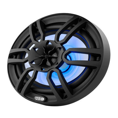 DS18 HYDRO 6 x 9" 2-Way Marine Speakers w/Integrated RGB LED Lights - 375W - Black - Boat Gear USA