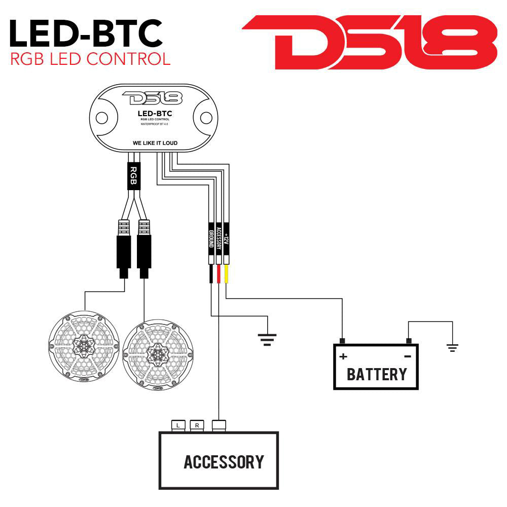 DS18 LED Light Bluetooth Control Works w/Android & iPhone - Boat Gear USA