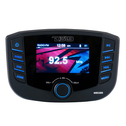 DS18 Marine Headunit TFT Screen - 3 Zones - 4V Output - Bluetooth - RDS 4x50 Watts - Boat Gear USA