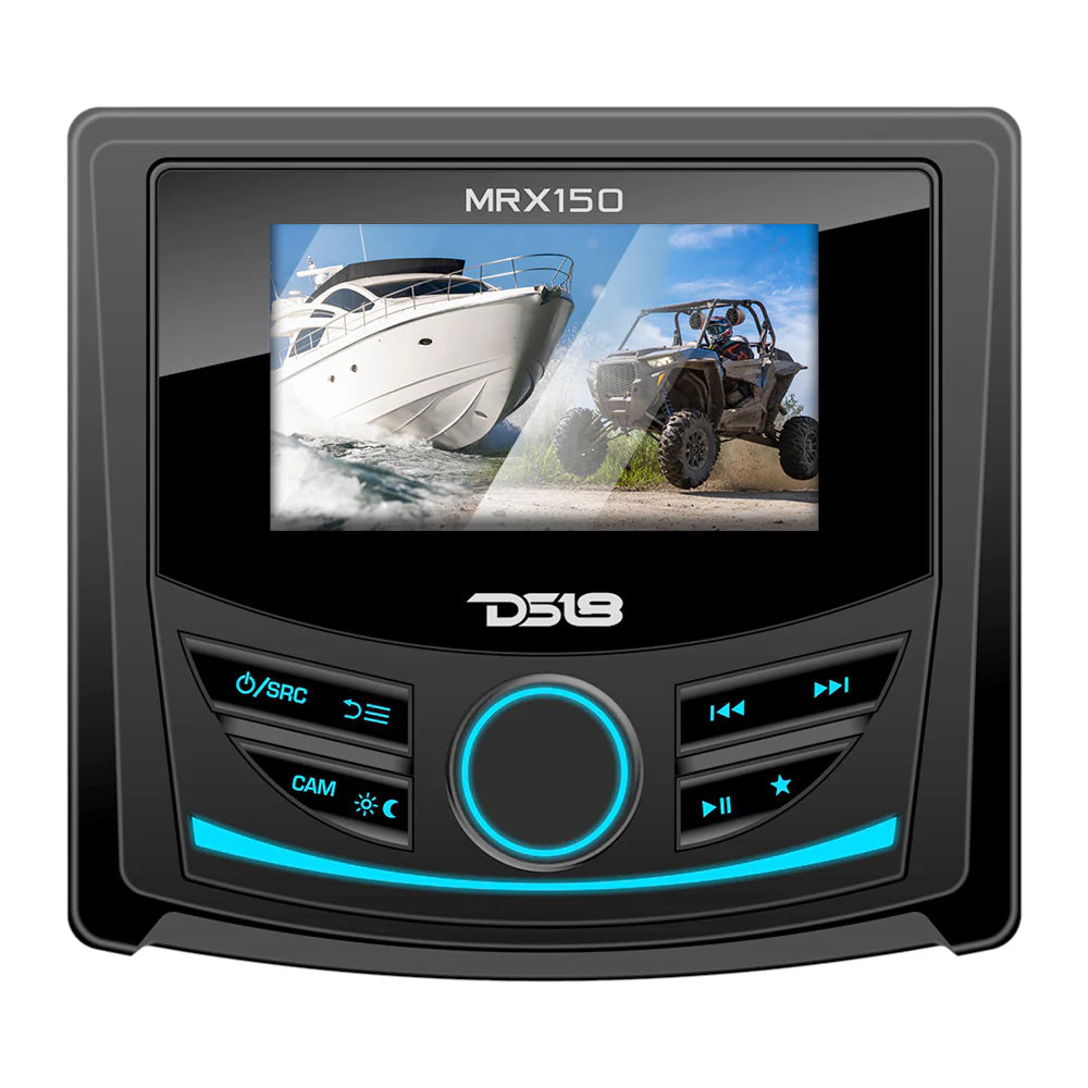 DS18 MRX150 2 Zone Marine & Powersports Head Unit w/3" Color TFT Display & Bluetooth - 4 x 40W - Boat Gear USA