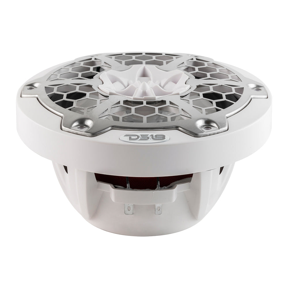 DS18 New Edition HYDRO 6.5" 2-Way Marine Speakers w/RGB LED Lighting 300W - White - Boat Gear USA